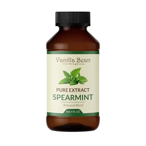 Pure Spearmint Extract for Baking and Flavoring - 4 OZ - Premium Quality Natural Flavors for Baked Goods, Desserts, & Cooking