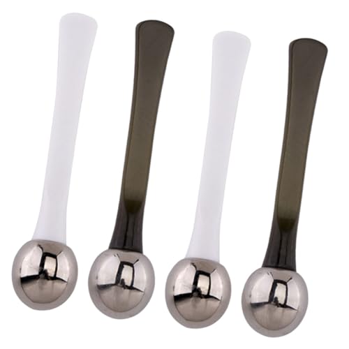 ELAYARD Massaggiatore a Cucchiaio per Crema Occhi in Zinco Set da 4 Pezzi Bianco e Verde Scuro Strumento Compatto per Massaggio Viso e Rassodamento Pelle Contorno Occhi