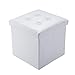 Soontrans Baúl Puff Taburete para Almacenaje Plegable Carga Máxima de 300 kg Caja de Almacenaje para Almacenaje 38 x 38 x 38 cm (Blanco)
