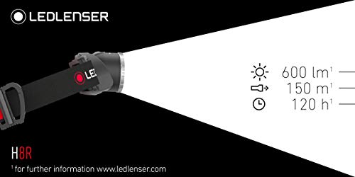 Ledlenser H8R, LED Stirnlampe, 600 Lumen, bis zu 120h Laufzeit, rotes Rücklicht, inkl. Akku, aufladbar, Box-Verpackung - Image 4