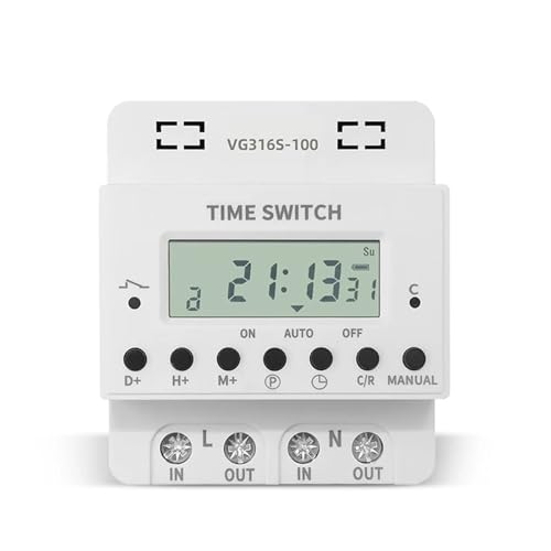 Minuterie relais programmable 80A 220v commande interrupteur horaire rail Din