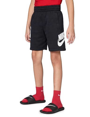 Nike - Nike Big Kid's Sportswear Club Fleece French Terry Shorts, Black/White, Large