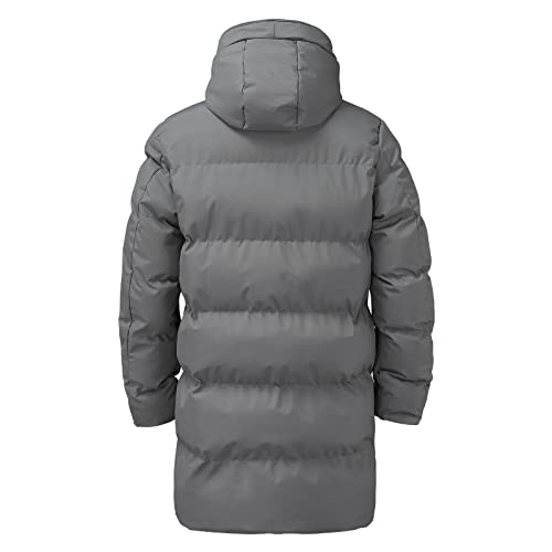 Heren winterjassen jas casual solide ritsjas lange mouwen mantel met capuchon warme ritssluiting splitten jas met verwarming - Image 8