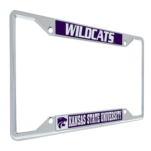 Desert Cactus Kansas State University Car Accessories Wildcats Metal License Plate Frame and Tag Holder for Front or Rear of Car (Mascot)
