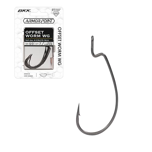 BKK Hooks Armor Point Offset Worm WG Hook, 1/0, 7pk