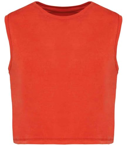 Image of Earth Wardrobe Women’s Cropped Tank Top – Soft Cotton Faded Vest, Lightweight Sleeveless Summer Top, Relaxed Fit Basic