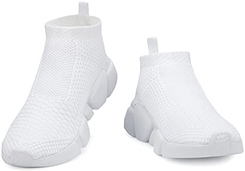 Santiro Mens Walking Shoes Breathable Knit Slip On Sneakers Lightweight Athletic Gym Shoes2