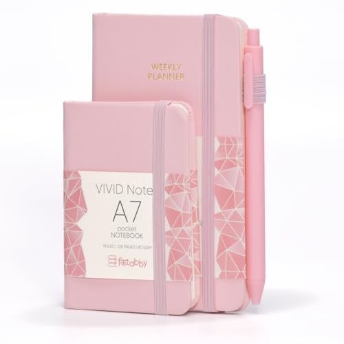 Image of Kitabby VIVID A6 Weekly Planner & A7 Notebook Combo - Baby Pink