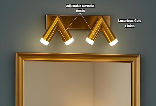 Image of FILLISKA 3 in 1 Double Wall spot /Picture /Display /Mirror Light with Adjustable Head and Colour Changing Function (Luxurious Gold-6549)(1 Year Warranty)