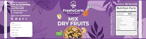 Image of FreshoCartz Mixture of Dried Almonds, Cashew Nuts, Green Raisins, Black Raisins,Walnut Kernels,Apricots,Pistachios | Rich in Nutrients | Dry Fruits Mix - Jar Pack (Mix Dry Fruits, 250g (Pack of 1)