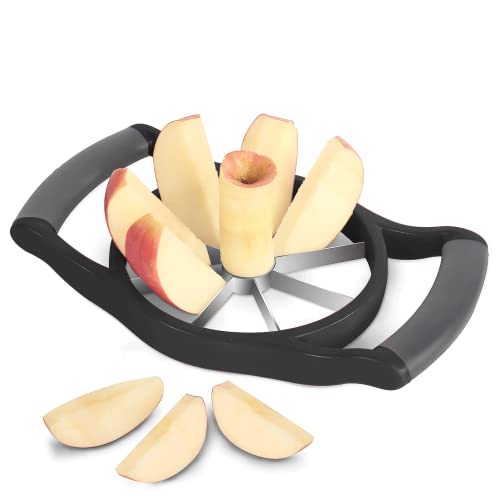 Newness Apfelschneider Apfelentkerner Apfelausstecher mit 8 Klingen [Große Größe, Upgraded] 3-In-1 Edelstahl Obstschneider & Apfelschäler für Home & Küche Apfelteiler mit Griff Geeignet für Big Apple