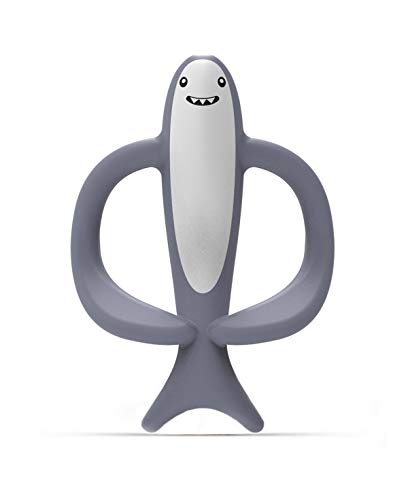 Matchstick Monkey, Shreddy Shark Baby Beißspielzeug, stimuliert und massiert schmerzendes Zahnfleisch, 3 Monate alt + Cover