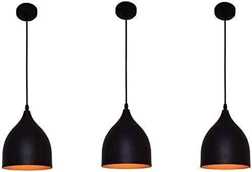 NEONAGES Vintage Black Aluminium Metallic Hanging Pendant Ceiling Lamp for Bedroom, Living Room Balcony Decor (Pack of 3) (B0B1291Y17) Amazon Price History, Amazon Price Tracker