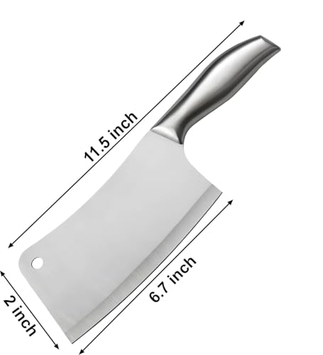 Image of PINBO Cleaver Knife 1PCS Meat Cleaver Knife for Meat Cutting Razor Sharp Blade Ergonomic Handle Design, Stainless Steel Professional Butcher Chopper, Heavy Duty Blade for Home Kitchen and Restaurant