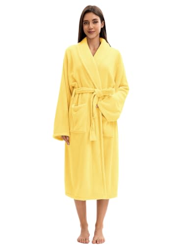 Image of Soft Robe For Women,Warm Plush Bath Robes Female,Spa Towel After Shower Lightweight Long Bathrobe