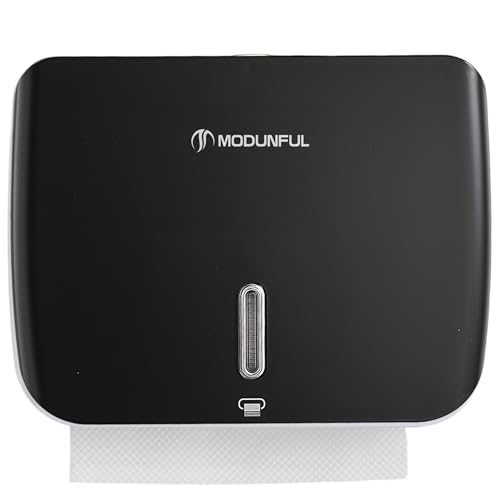 modunful Folded Paper Towel Dispenser Wall Mount - No Drill Matte Black