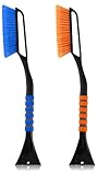 Utopia Home 27' Snow Brush and Ice Scrapers for Car Windshield, Detachable Snow Scraper with Ergonomic Foam Grip for Cars, Trucks, SUVs made from Heavy Duty ABS and PVC Brush - Pack of 2 (Orange,Blue)