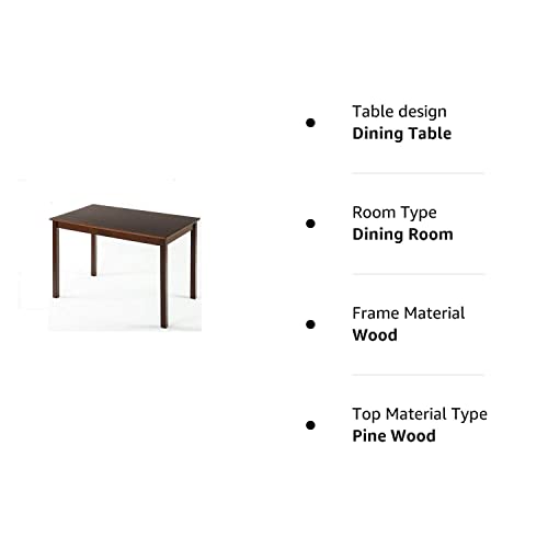 Zinus Juliet Espresso Wood Dining Table / Table Only, 45 In X 28 In X 29 In #TOP4