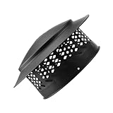 Ankuce Cone Top Chimney Cap, RoundChimney Cover Cap Outside Roof Fireplace Screen Cover Exterior Stove Pipe Topper (Black, 8in)