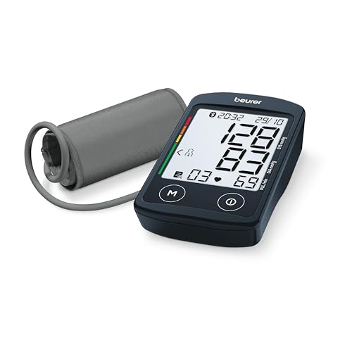 Image of Beurer German Engineering BM 46 Connect Digital Blood Pressure Monitor with USB-C Port| Upper Arm BP Machine with XL Display I Bluetooth App Connectivity I Large Cuff I Memory space of 240 readings I Black in color I 3 years warranty