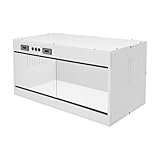 Reptile Tempered, 32x16x16 Reptile Tanks Enclosure with Glass Sliding Door and Intelligent Thermostat, Large Enclosure for Snake/Bearded Dragon (White)