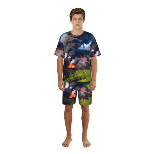 Pyjama volcan homme contre le stress : ensemble de nuit