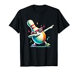 Bowlingnadel Dabbing Sonnenbrille Bowler Player Kinder Jungen Herren T-Shirt