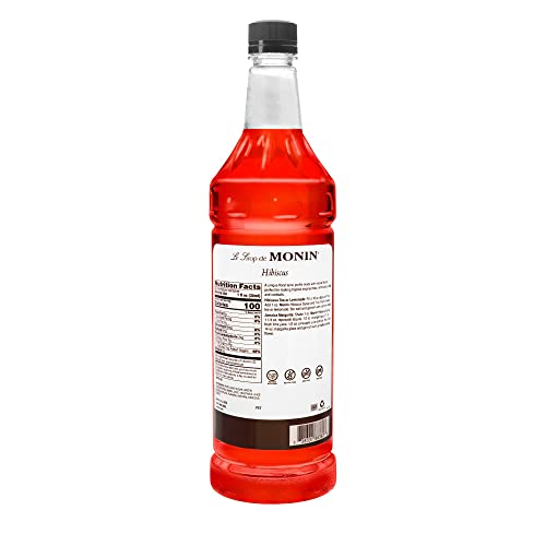 Monin - Hibiscus Syrup, Unique Floral Flavor, Great For Cocktails, Teas, & Lemonades, Gluten-Free, Non-Gmo (1 Liter) #TOP1