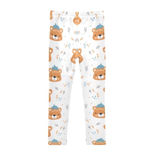 Cartoon Bear Girls Leggings Soft Stretch Workout Yoga Dance Pants for Kids Casual Tights2