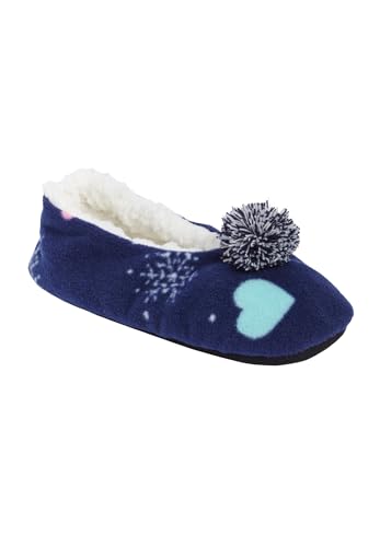 Dreams & Co. Plus Size Pom Pom Slipper