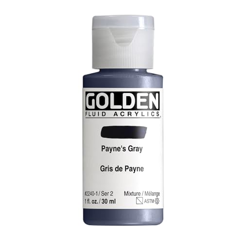 GOLDEN Fluid Acrylics Paynes Gray 1 fl. oz. Bottle Professional Acrylic Paint Semi-Transparent
