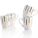 UNITED COLORS OF BENETTON- BE110 Set 4p Mugs 11cm 360ml New Bone China diseño Rayas de Colores Casa Benetton, Loza