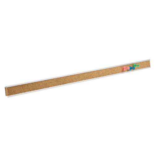 Quartet Bulletin Bar Pin Strip Cork Board 36' x 1', For Classroom, Office, Cubicle, Aluminum Frame (Z2005)