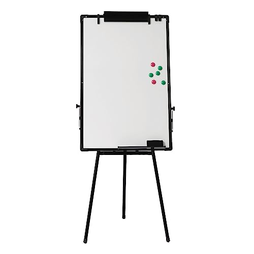 Pizarra blanca blanca blanca con soporte, estante flipchart 91x61cm ajustable en altura móvil papel de mesa plegable portátil