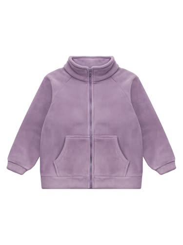 Girls Boys Kids Full Zip Polar Fleece Jacket Stand Collar Warm Thick Fuzzy Coat Outerwear Sweatshirt