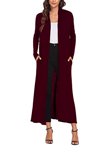 Image of Bluetime Women Floor Length Open Front Cardigan