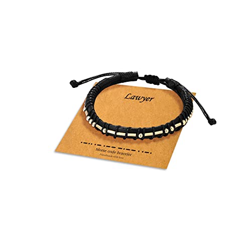 Iefwell Lawyer Gifts For Men, Stainless Steel Lawyer Morse Code Bracelets For Men Inspirational Gifts For Men Lawyer Gifts Ideas For Law School Mens Bracelets Graduation Gifts For Him #TOP27