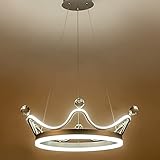 Modern LED Chandelier 22.8' Comtemporary Crown Pendant Light with K9 Crystal Balls Pendant Lighting...