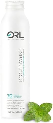 ORL Natural & Organic Alcohol-Free Mint Mouthwash Uniquely Formul...