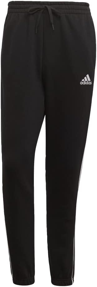 Adidas Mens Essentials Fleece Tapered Elastic Cuff 3-Stripes Pantspants