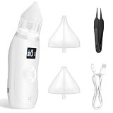 Mouche bebe Electrique, Aspirateur Nasal bebe Electrique avec 3 niveaux d'aspiration | 2 tailles d'embouts | des lumières et de la musique, Convient aux nouveau nés et aux bébés