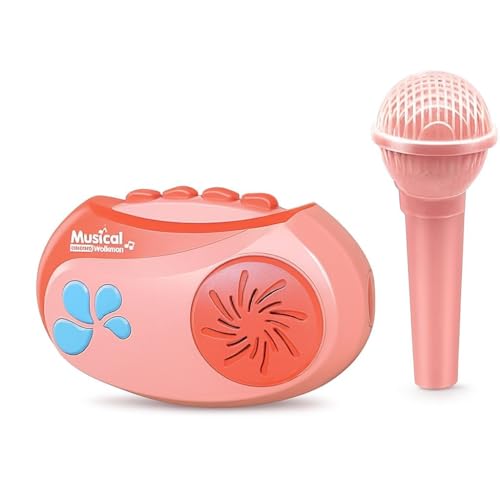 Image of Kids Bluetooth Karaoke Machine with Microphone | Portable Singing Machine with Speaker Voice Changer Magic Sound Modes Rhythms Songs | Musical Instrument Toy for Boys Girls (Pink)