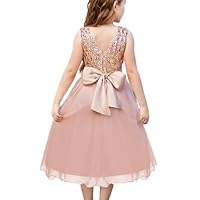 GRACE KARIN Girls Tulle Shiny Sequin A-Line Sleeveless Casual Dress Teen Girls Sparkly Party Dresses Rose Gold 7-8 Years