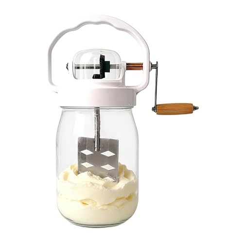 Mezclador de mantequilla | Herramienta de licuadora de mantequilla de 1500 ml, con botella de vidrio, batidora de mano, para hornear, pastelería, alimentos para niños, harina, mermelada, huevo, masa