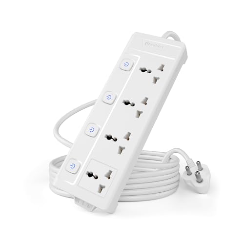 Cablet Extension Board 2500W 10A | 4 Universal Multi Plug Socket with Individual Switch | 1.8 Meter...