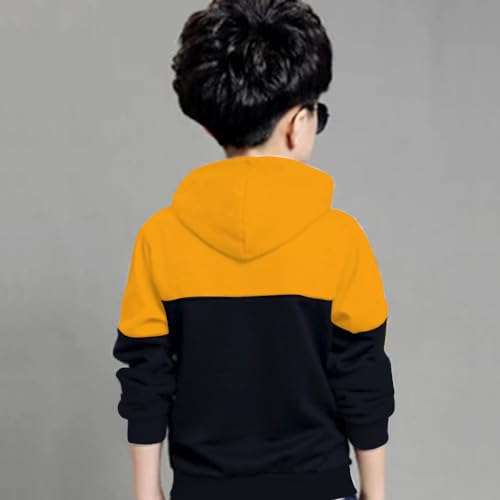 Image of Stylish Boys Hooded Neck Sweatshirt Yellow