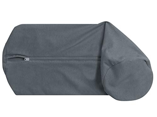 npluseins 2er Pack Baumwoll Kissenbezug - Jersey - viele Farben 1331.1812, ca. 40 x 15 cm, anthrazit