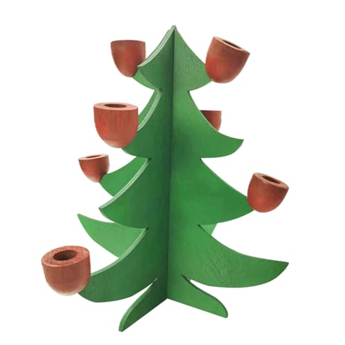 Portacandele in legno a forma di albero di Natale, decorazioni natalizie, centrotavola da tavolo, supporto per feste e festival