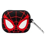 Silicone Protective Case Compatible with AirPods Pro, Shockproof Slim Cover with Keychain, Durable Protective Case (Black & Red)