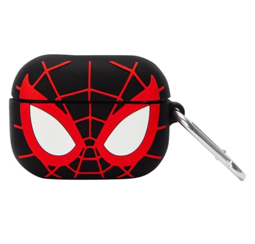 Silicone Protective Case Compatible with AirPods Pro Shockproof Slim Cover with Keychain Durable Protective Case (Black & Red)
